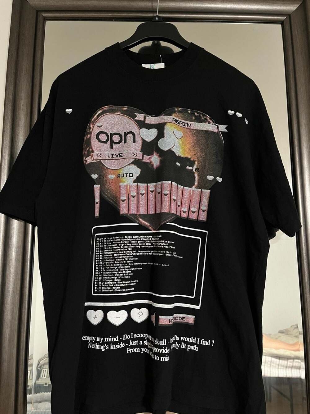 Online Ceramics OPN Live Again Tour T-Shirt Size XL Black Graphic